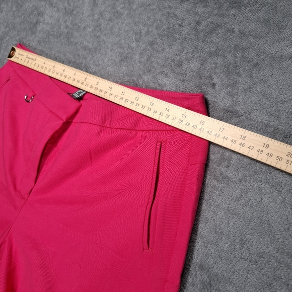 Adrianna Papell Pants Woman 10 Hot Pink Midrise Cropped Straight Stretchy Preppy - Picture 7 of 11